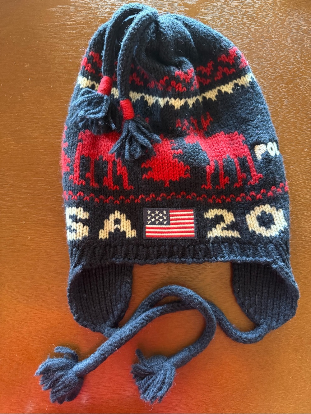 Sochi 2014 Olympic Games Polo by Ralph Lauren Kids Navy & Red Beanie USA
